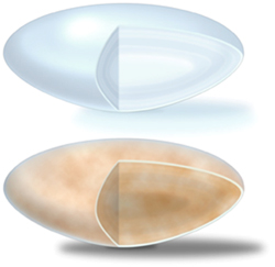 Two different shapes of a pill are shown.